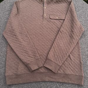 Goodfellow & Co Quilted Brown Crewneck Henley Pullover